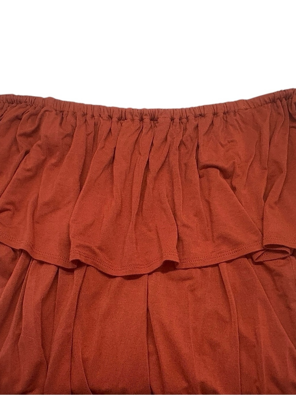 EST 1946 Terracotta Ruffle Off-The-Shoulder Romper - Boho Chic - Picture 10 of 11